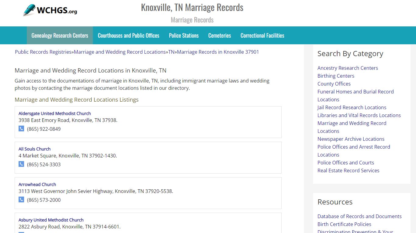 Knoxville, TN Marriage Records - Marriage Records